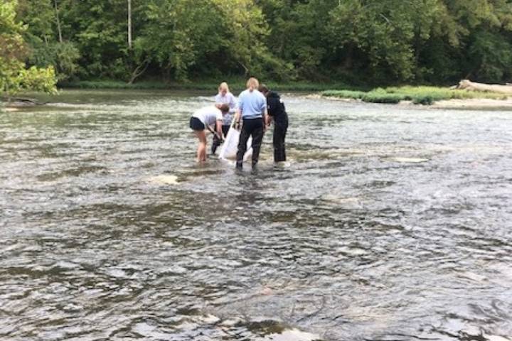Checking water quality in the Little Miami