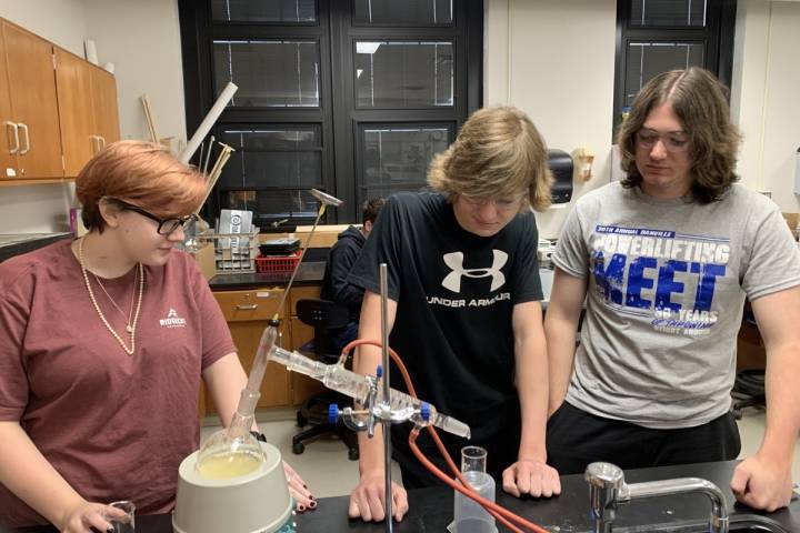 Chemistry class does distillation